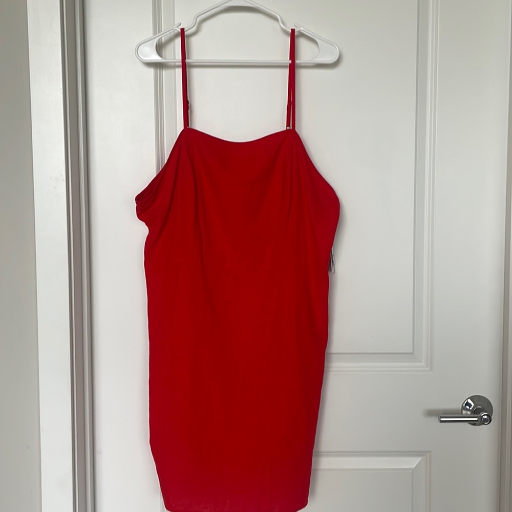 Linen Blend Orange Summer Dress